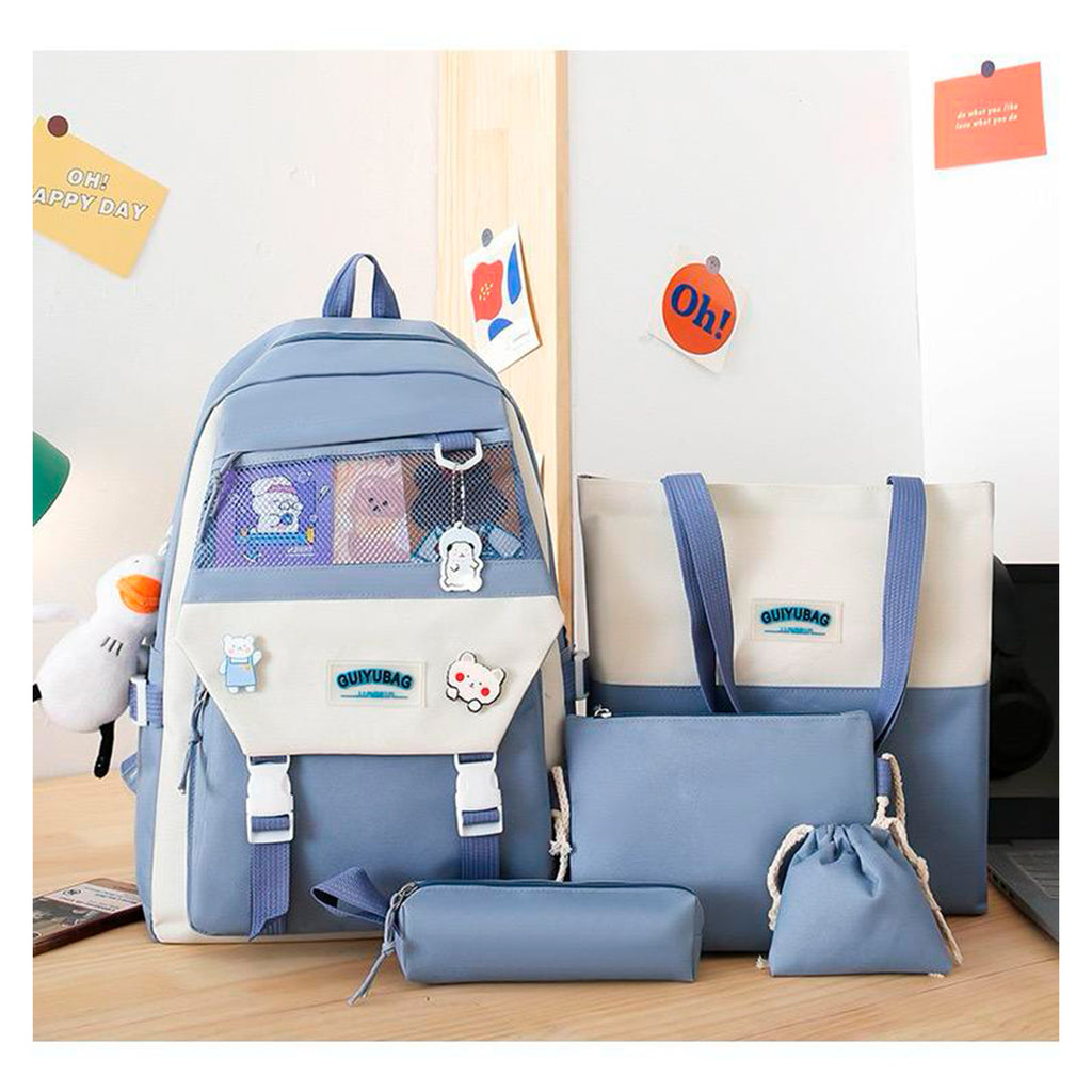 ¡Prepárate para el Regreso a Clases con Estilo y Funcionalidad: El Encanto Kawaii de Aoku en un Set Completo de 5 Bolsas!