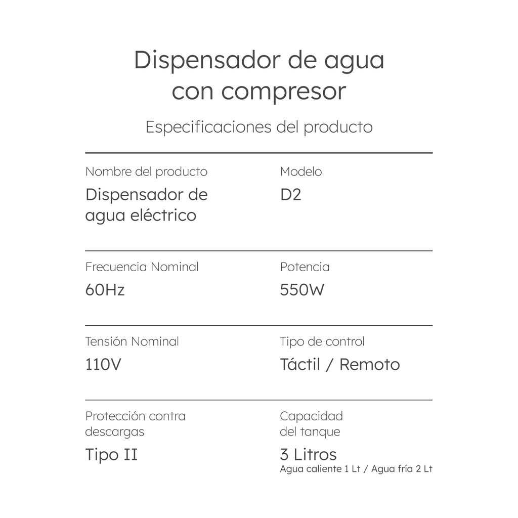 Dispensador de Agua con Compresor - aoku