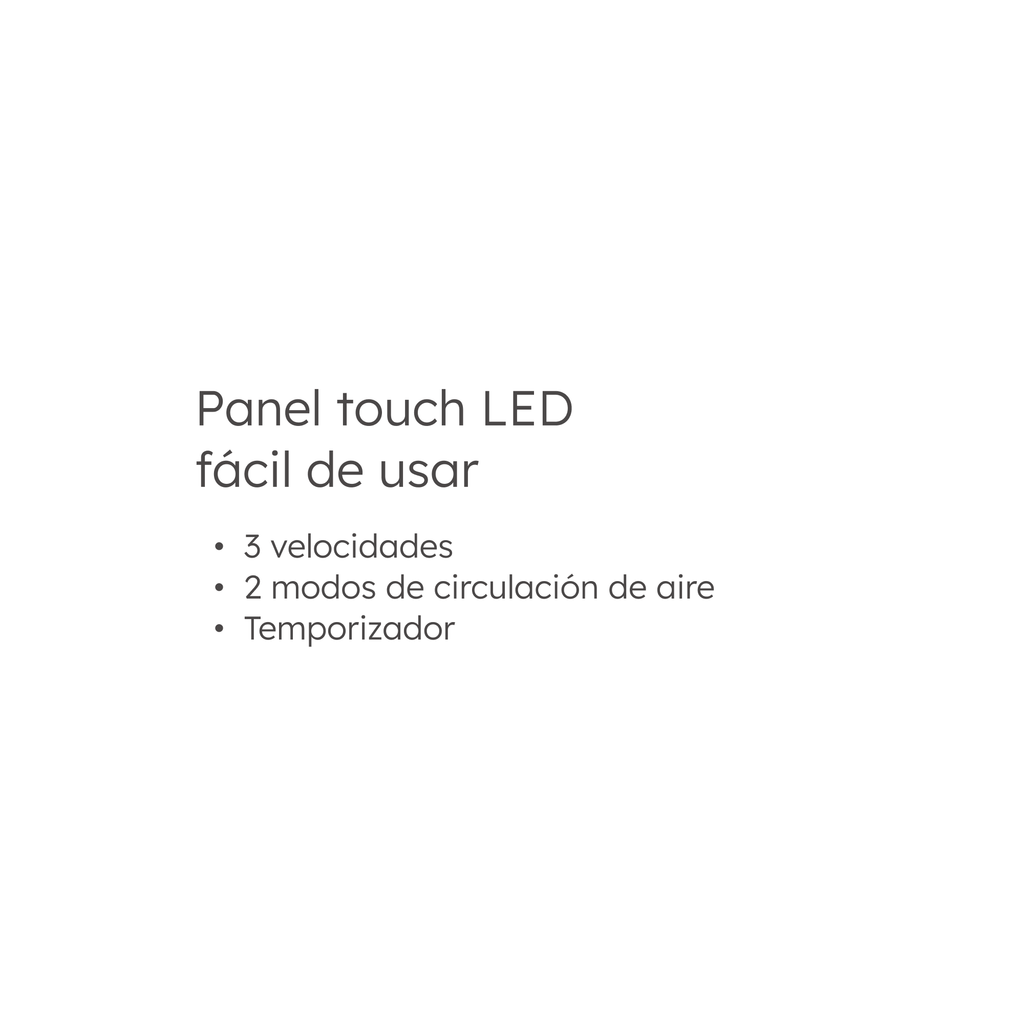 Ventilador de 7 aspas con panel touch y control remoto - aoku