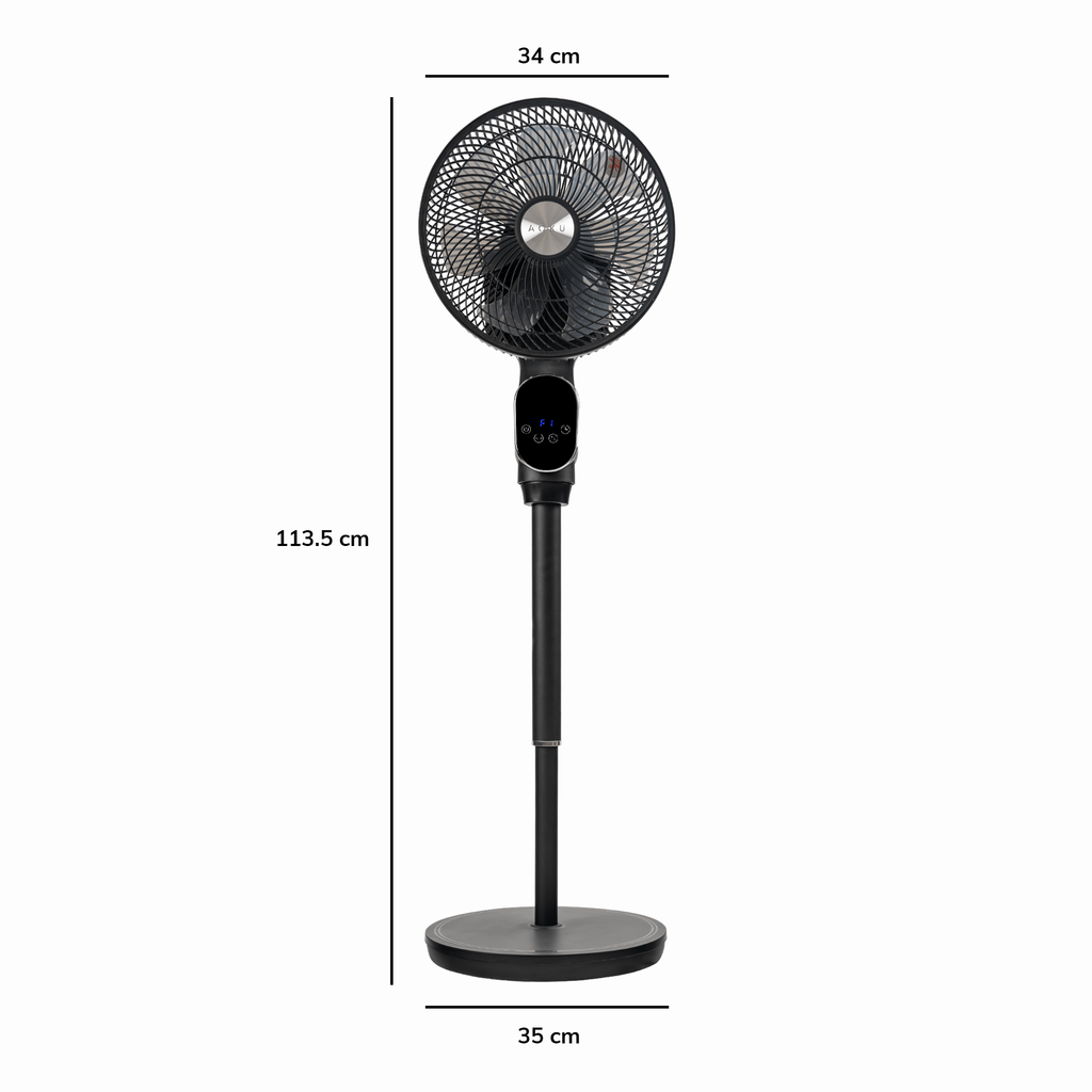 Ventilador de 7 aspas con panel touch y control remoto - aoku